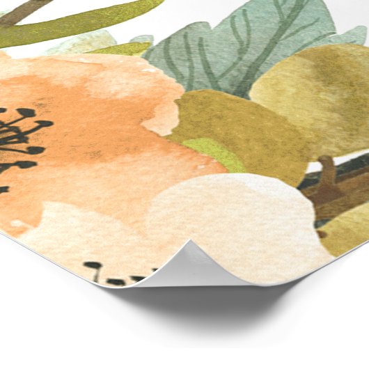 Bloeiende Aquarel Fotocabine Poster (Hoek)