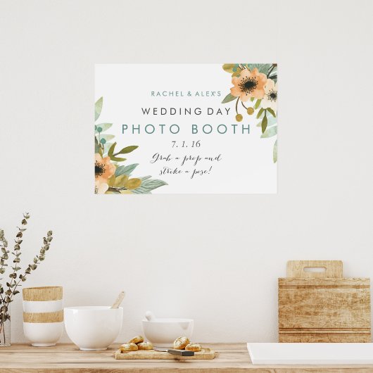 Bloeiende Aquarel Fotocabine Poster (Keuken)