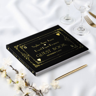 Bloeiende Art Deco Casino Las Vegas Poker Bruiloft Gastenboek