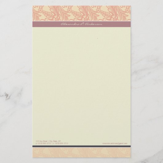 bloeiende aubergine Gepersonaliseerd briefpapier (Voorkant)