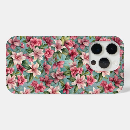 Bloeiende Azalea's patroon Case-Mate iPhone Case (Achterkant (horizontaal))
