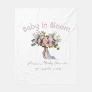 bloeiende baby bloemen boeket baby shower retro ro fleece deken
