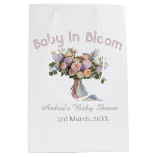 bloeiende baby bloemen boeket baby shower retro ro medium cadeauzakje