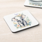 Bloeiende Baby-olifant Bier Onderzetter (Linkerzijde)