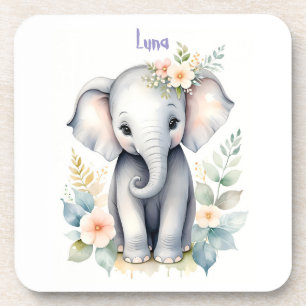 Bloeiende Baby-olifant Bier Onderzetter