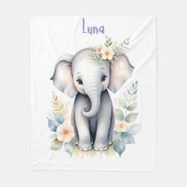 Bloeiende Baby-olifant Fleece Deken