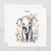 Bloeiende Baby Olifant Kaart (Voorkant / Achterkant)
