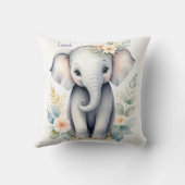 Bloeiende Baby-olifant Kussen (Achterkant)