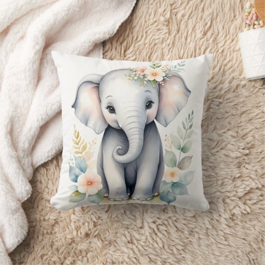 Bloeiende Baby-olifant Kussen (Deken)