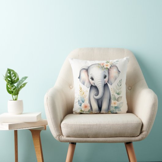 Bloeiende Baby-olifant Kussen (Stoel)