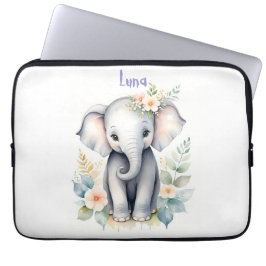 Bloeiende Baby-olifant Laptop Sleeve