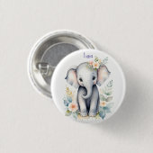 Bloeiende Baby-olifant Ronde Button 3,2 Cm (Voorkant /achterkant)