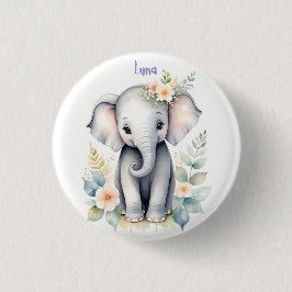 Bloeiende Baby-olifant Ronde Button 3,2 Cm