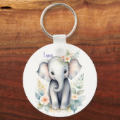 Bloeiende Baby-olifant Sleutelhanger (Voorkant)