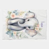 Bloeiende Baby-olifant Theedoek (Horizontaal)