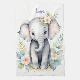 Bloeiende Baby-olifant Theedoek