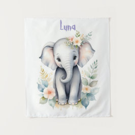 Bloeiende Baby-olifant Wandkleed