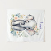 Bloeiende Baby-olifant Wandkleed (Voorkant (horizontaal))