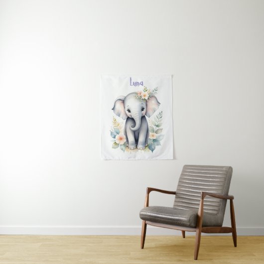 Bloeiende Baby-olifant Wandkleed (In situ)