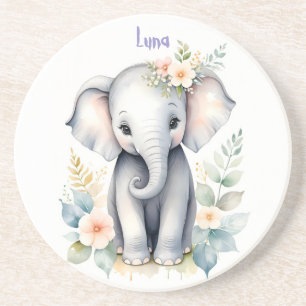 Bloeiende Baby-olifant Zandsteen Onderzetter