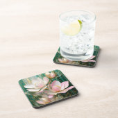 Bloeiende behang Japanse Magnolia Art Bier Onderzetter (Rechterzijde)