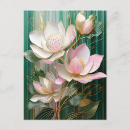 Bloeiende behang Japanse Magnolia Art Briefkaart