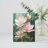 Bloeiende behang Japanse Magnolia Art Briefkaart (Staand voorkant)