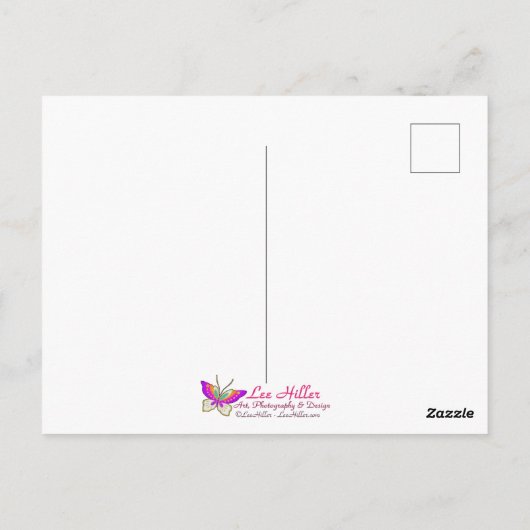 Bloeiende behang Japanse Magnolia Art Briefkaart (Achterkant)