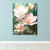 Bloeiende behang Japanse Magnolia Art Canvas Afdruk (Insitu (Houten vloer))