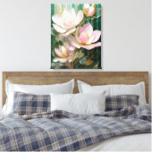 Bloeiende behang Japanse Magnolia Art Canvas Afdruk (Insitu (Slaapkamer))