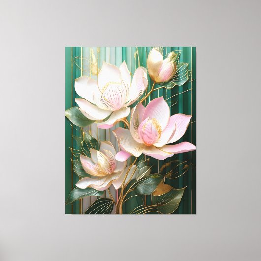 Bloeiende behang Japanse Magnolia Art Canvas Afdruk (Voorkant)