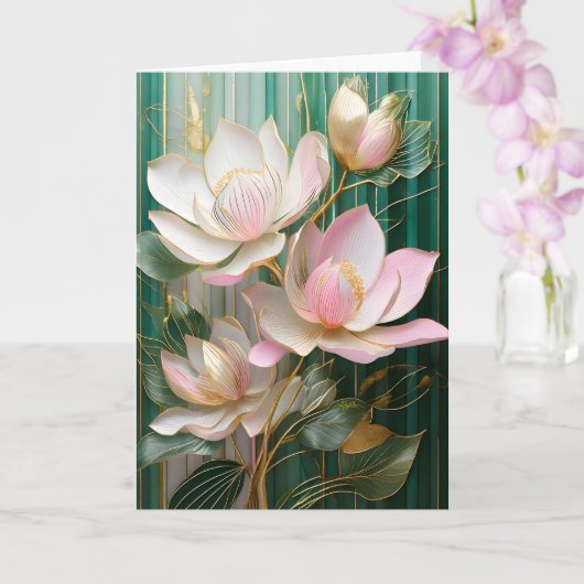 Bloeiende behang Japanse Magnolia Art Kaart (Orchidee)