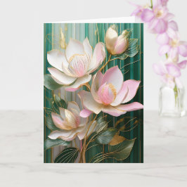 Bloeiende behang Japanse Magnolia Art Kaart