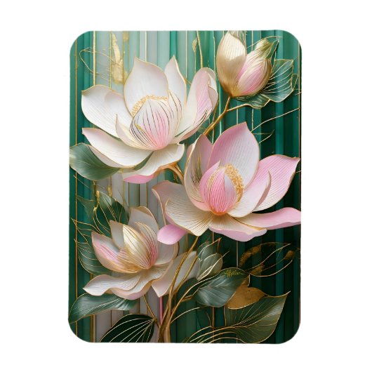 Bloeiende behang Japanse Magnolia Art Magneet (Verticaal)