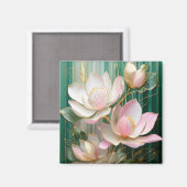 Bloeiende behang Japanse Magnolia Art Magneet (Voorkant / Achterkant)