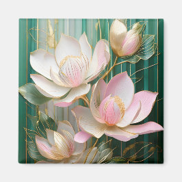Bloeiende behang Japanse Magnolia Art Magneet