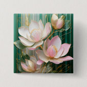 Bloeiende behang Japanse Magnolia Art Vierkante Button 5,1 Cm (Voorkant)