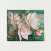 Bloeiende behang Japanse Magnolia Art Wandkleed (Voorkant (horizontaal))