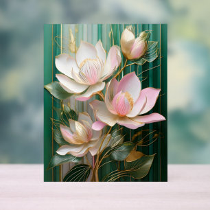 Bloeiende Behang Japanse Magnolia Kunst Acryl Bord