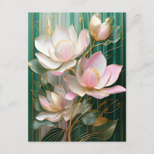 Bloeiende Behang Japanse Magnolia Kunst Briefkaart