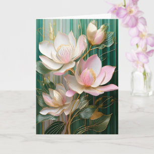 Bloeiende Behang Japanse Magnolia Kunst Kaart