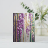 Bloeiende behang Violet Gold Wisteria Briefkaart (Staand voorkant)