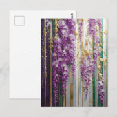 Bloeiende behang Violet Gold Wisteria Briefkaart (Voorkant / Achterkant)