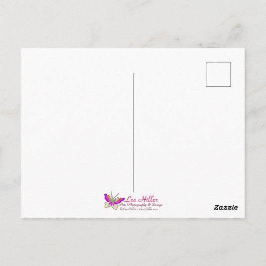 Bloeiende behang Violet Gold Wisteria Briefkaart (Achterkant)