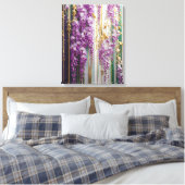 Bloeiende behang Violet Gold Wisteria Canvas Afdruk (Insitu (Slaapkamer))