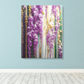 Bloeiende behang Violet Gold Wisteria Canvas Afdruk (Insitu (Houten vloer))