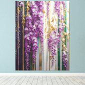 Bloeiende behang Violet Gold Wisteria Canvas Afdruk (Insitu (Houten vloer))