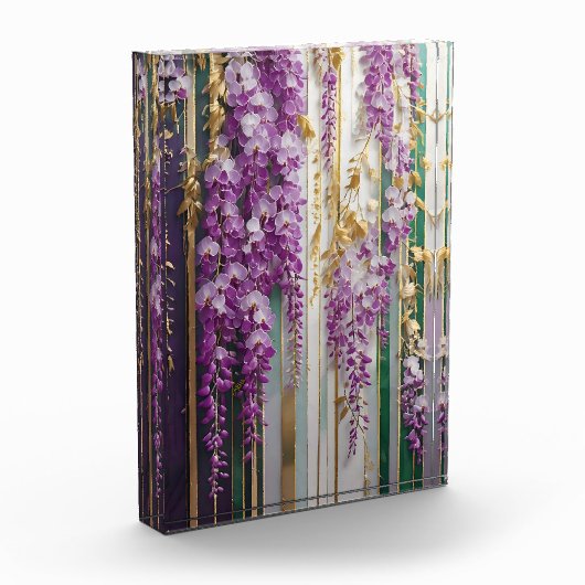 Bloeiende behang Violet Gold Wisteria Fotoblokken (Links)