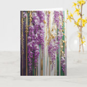 Bloeiende behang Violet Gold Wisteria Kaart (Gele Bloem)