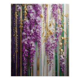 Bloeiende behang Violet Gold Wisteria Perfect Poster
